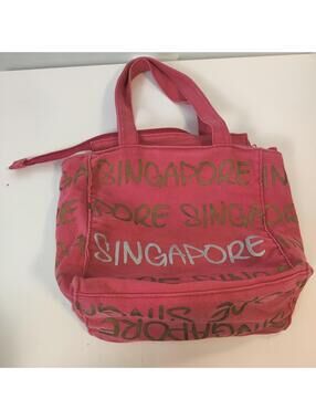 Robin Ruth Singapore Pink Canvas Tote Bag